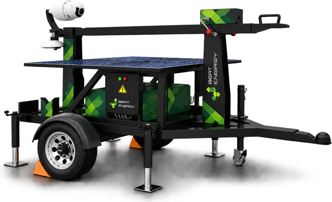 Generador solar móvil — vigilancia PTZ